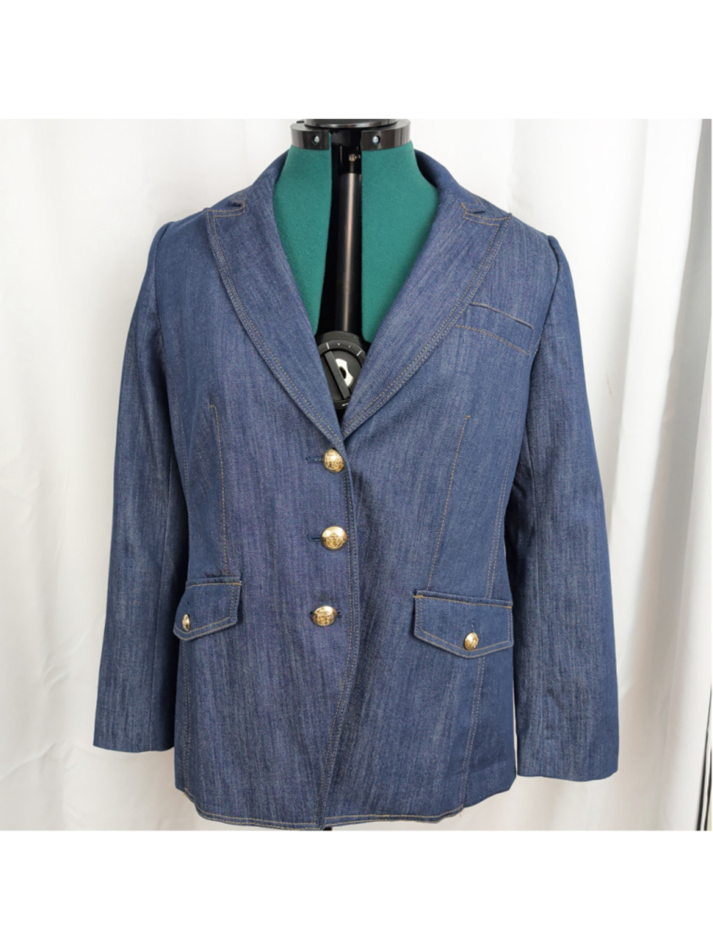 Talbots Ladies' Denim Blazer 14 Petite EUC